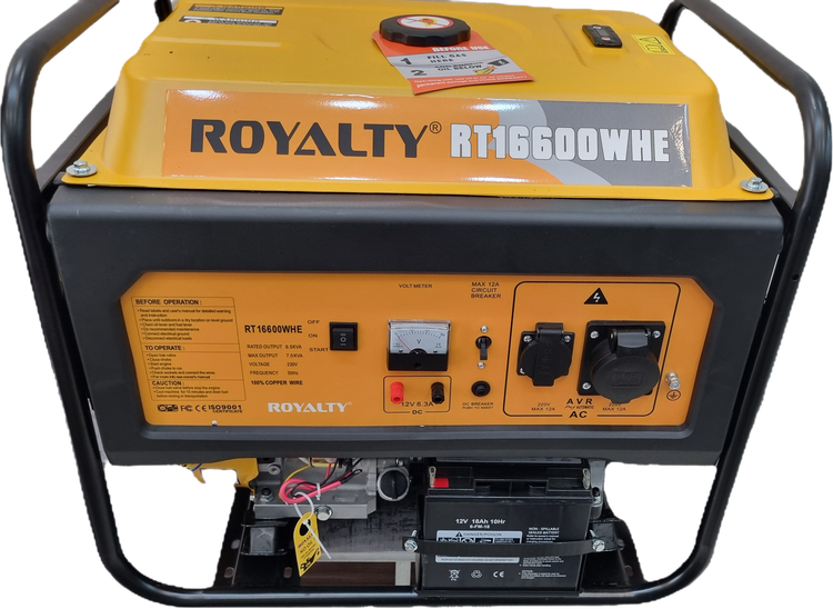 موتور برق 7 کیلووات رویالتی بنزینی تکنولوژی ژاپن مدل RT 16600WHE استارتی